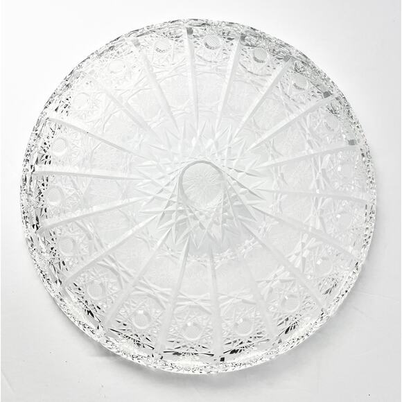 1960s Vintage American Brilliant Period ABP Cut Crystal Glass Tray Platter 11.5” - Picture 7 of 7